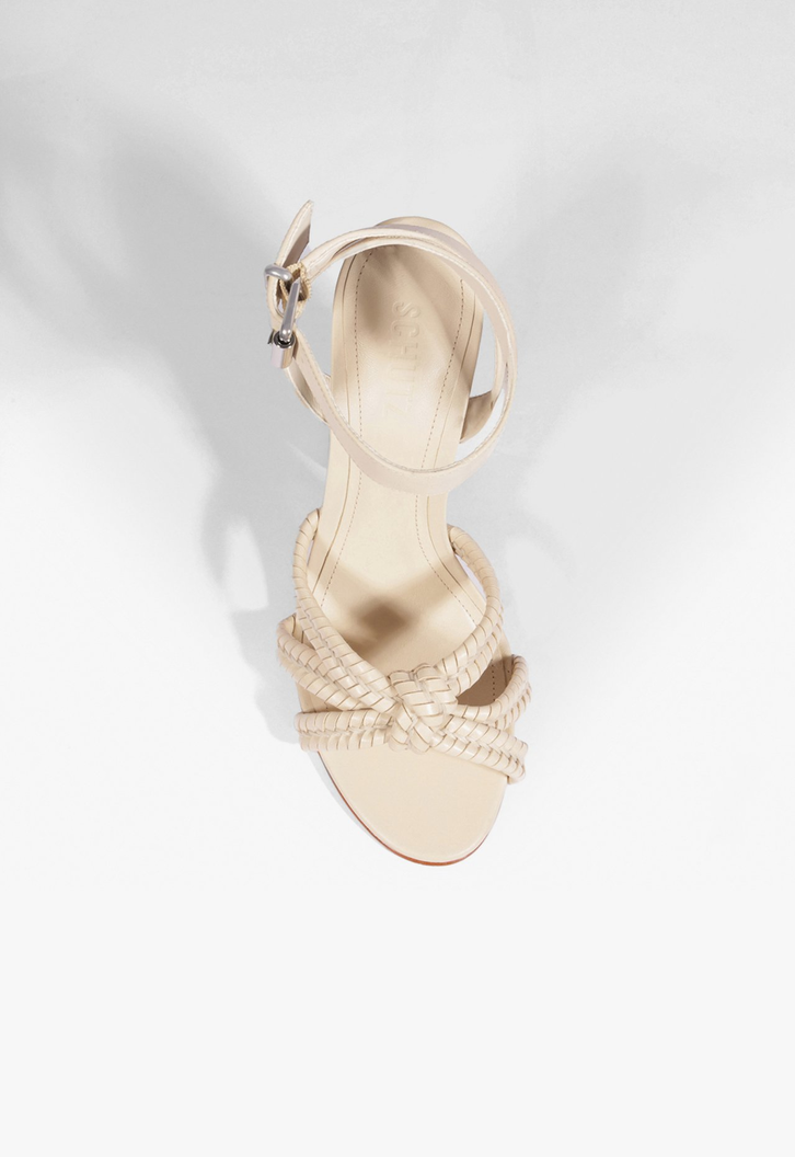 Sandália Kareena Woven Couro Off White