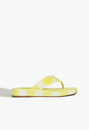 Chinelo Amarelo Neon Schutz Couro Croco Listras