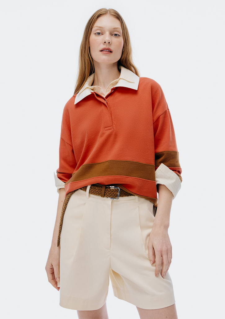 Blusão Oversized Laranja Hering Gola Polo
