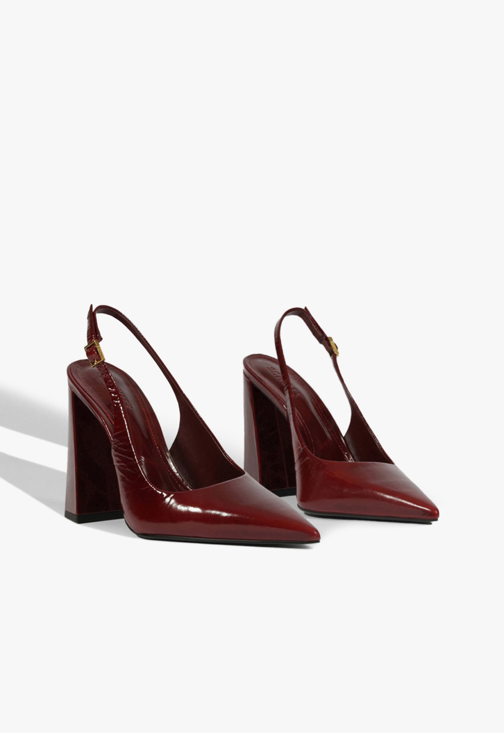 Scarpin Slingback Rhonda Couro Vermelho