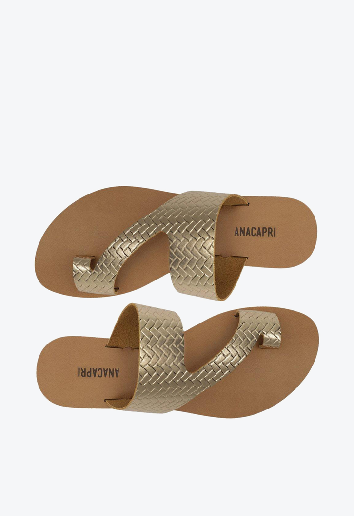 Rasteira Branca Anacapri Couro Detalhe Dedo | ZZ MALL