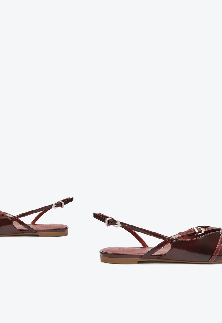 Sapato Mule Slingback Vinho