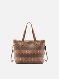 Bolsa Shopping Marrom Arezzo Couro Estampa Média