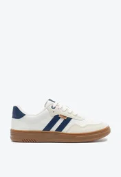 Tênis Listra Dupla Branco e Marrom | ZZ MALL