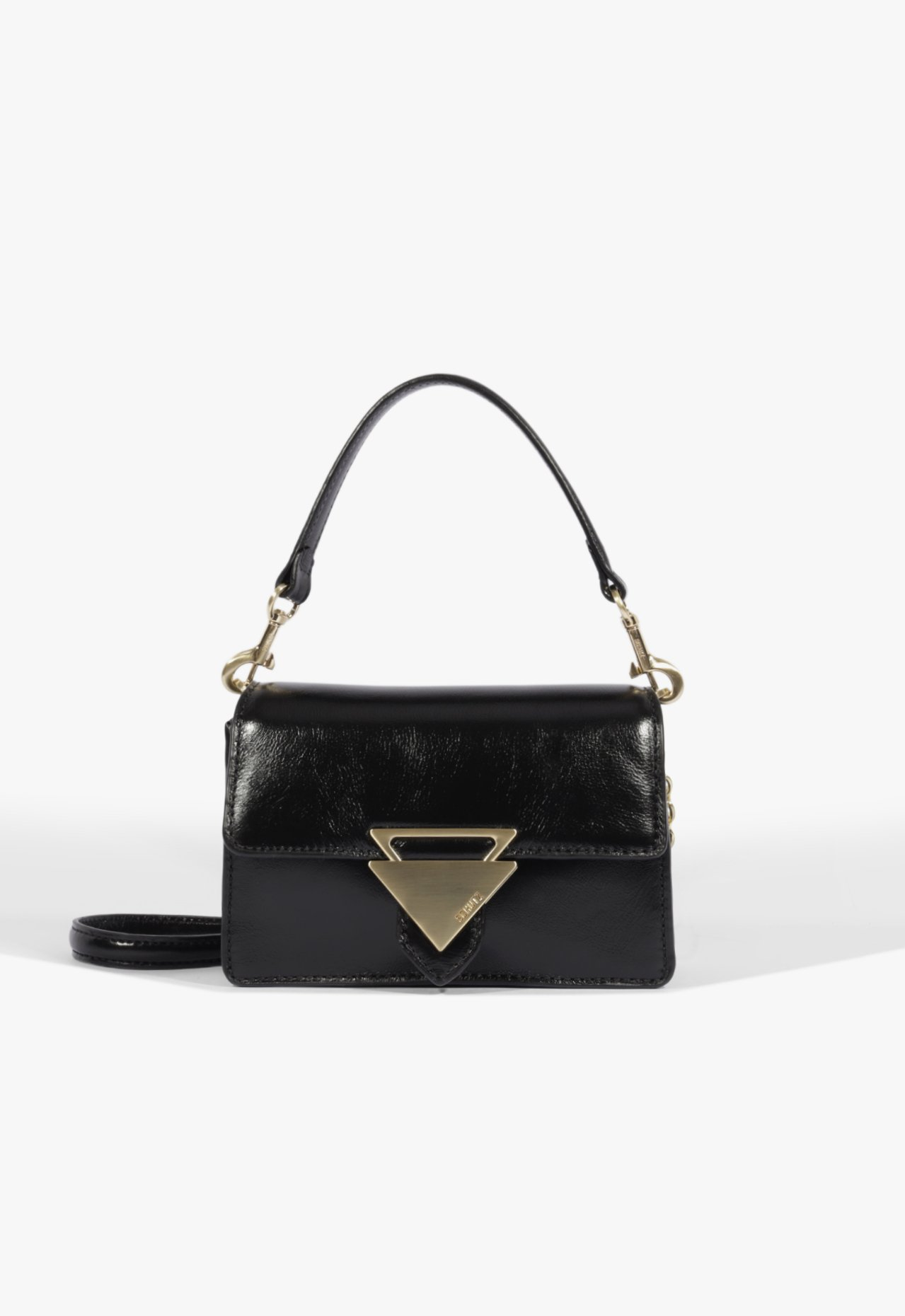 Bolsa Tiracolo Abby Pequena Couro Preta | ZZ MALL