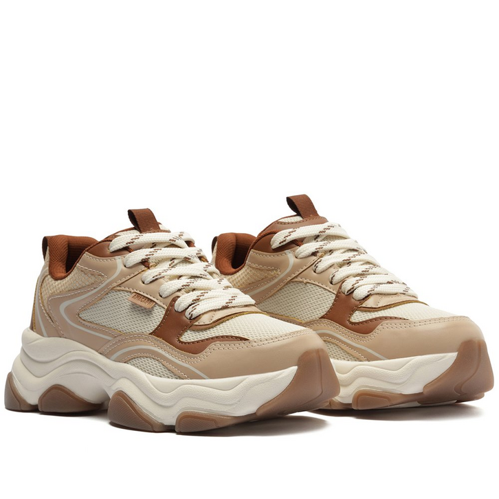 【aiueo】 Tênis Robusto Alexa Detalhes Marrom | ZZ MALL