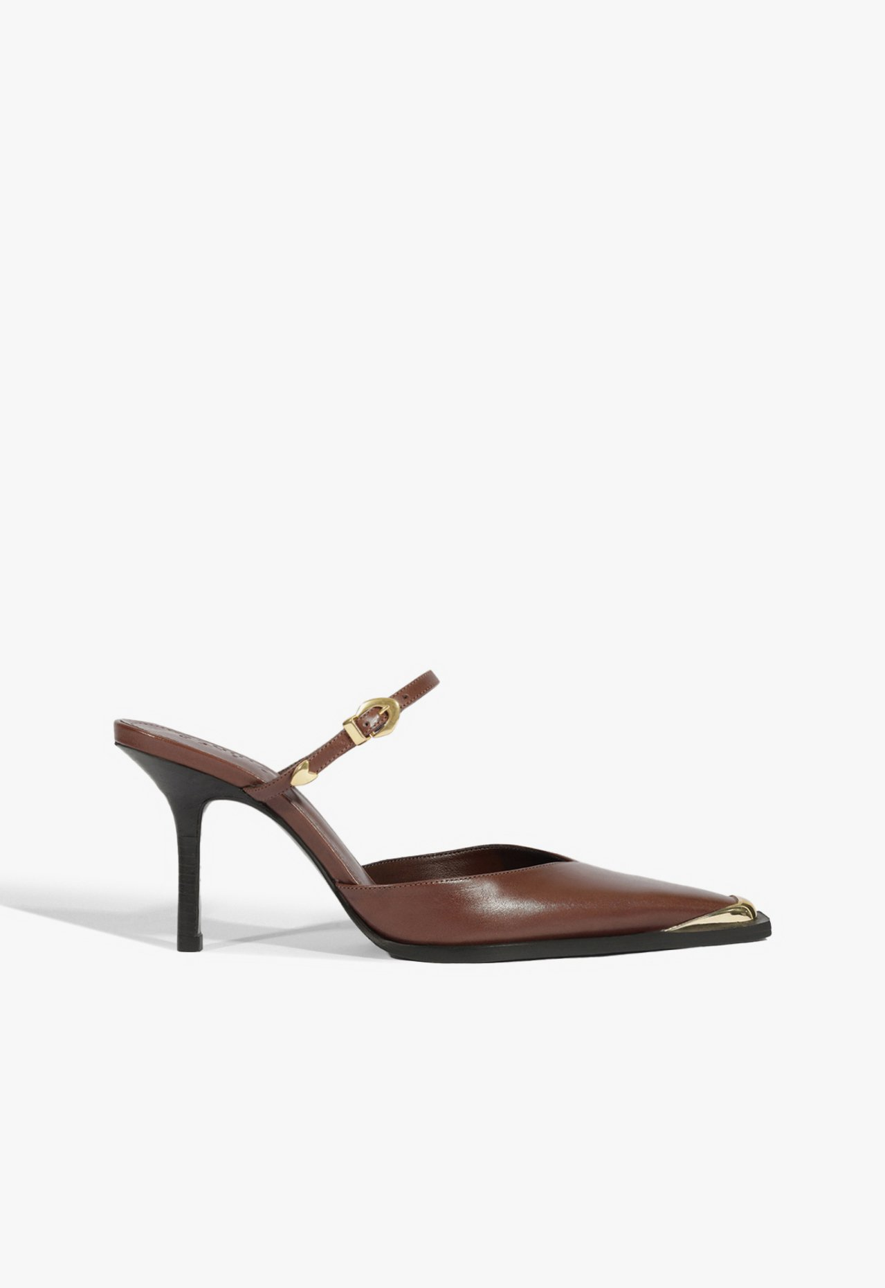 Mule Charlotte Couro Marrom | ZZ MALL