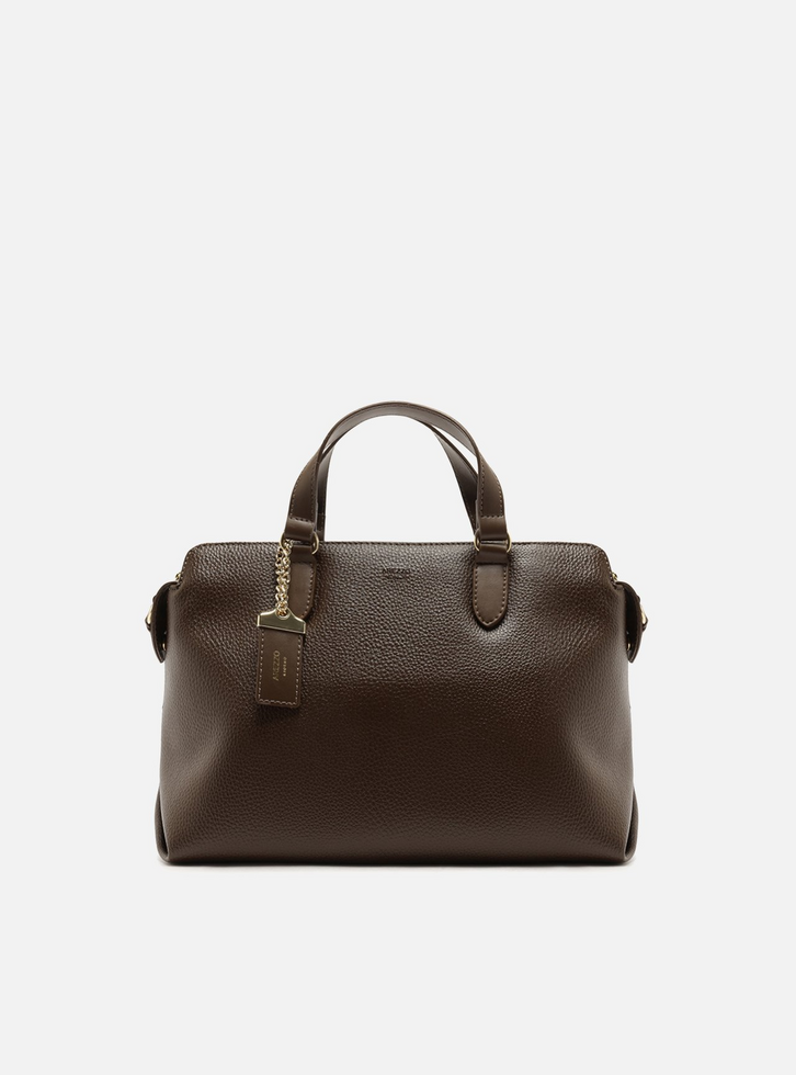 Bolsa Tote Marrom Média Corrente Dourada