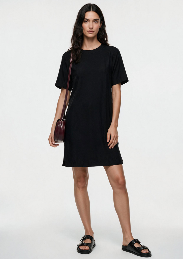 Vestido Preto Hering Curto Em Viscose