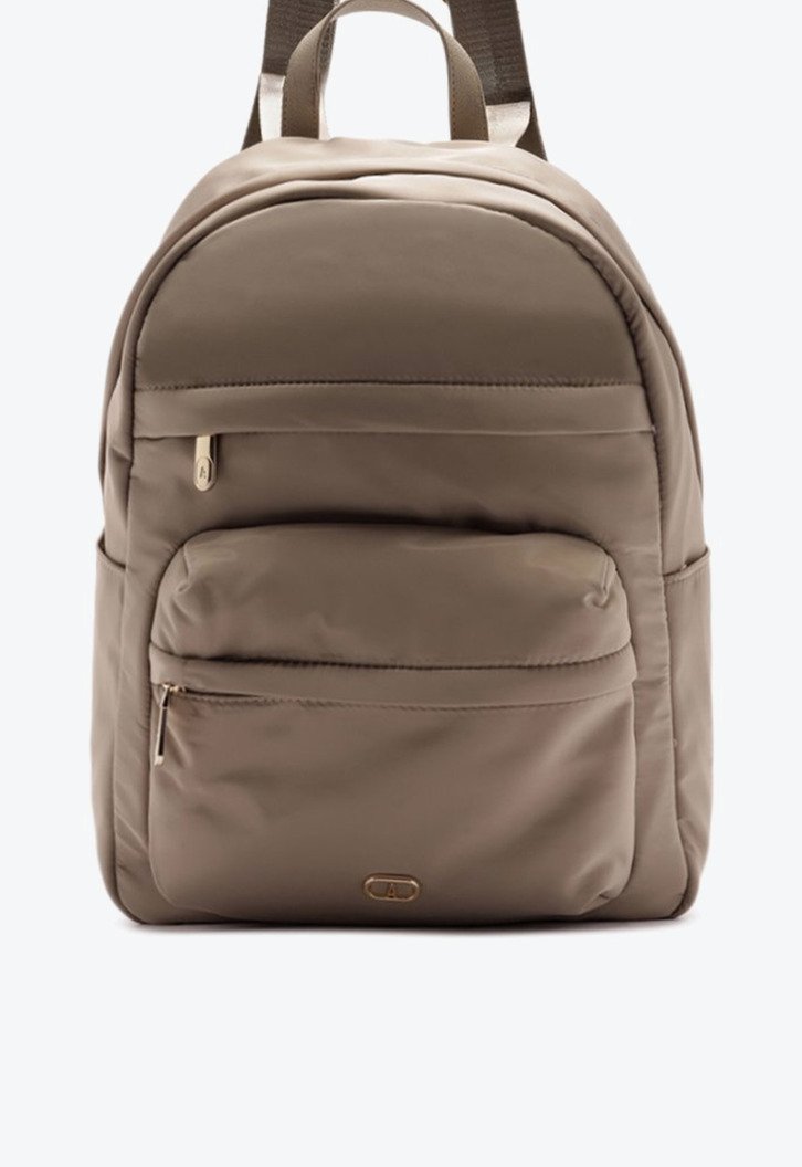 Mochila Grande Bolso Frontal Cinza