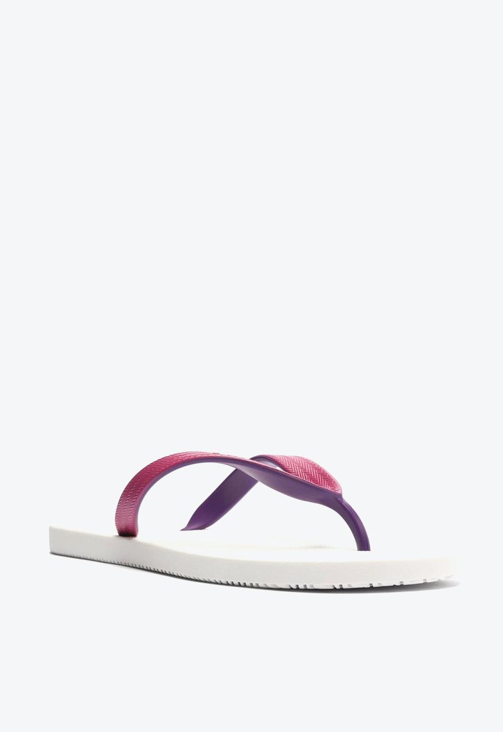 Chinelo De Dedo Branco E Roxo Brizza