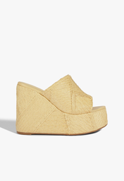 Tamanco Bege Schutz Lupita Wedge Palha