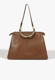 Bolsa Shopping Flare Couro Marrom