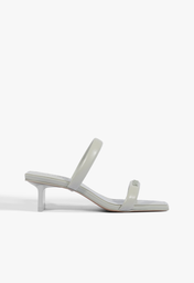 Sandália Mule Glam Couro Branco