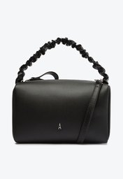 Bolsa Tiracolo Preta Anacapri Redonda Alça Franzida Pequena