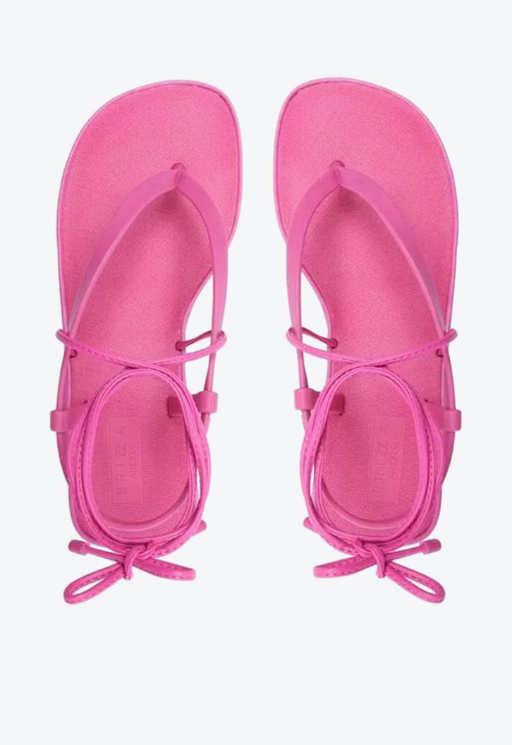 Sandália Flatform Rosa Brizza Amarração Bela