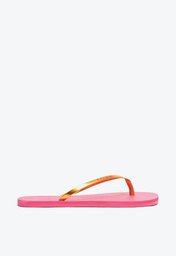 Chinelo De Dedo Rosa Arezzo Brizza Tira Metalizada Laranja