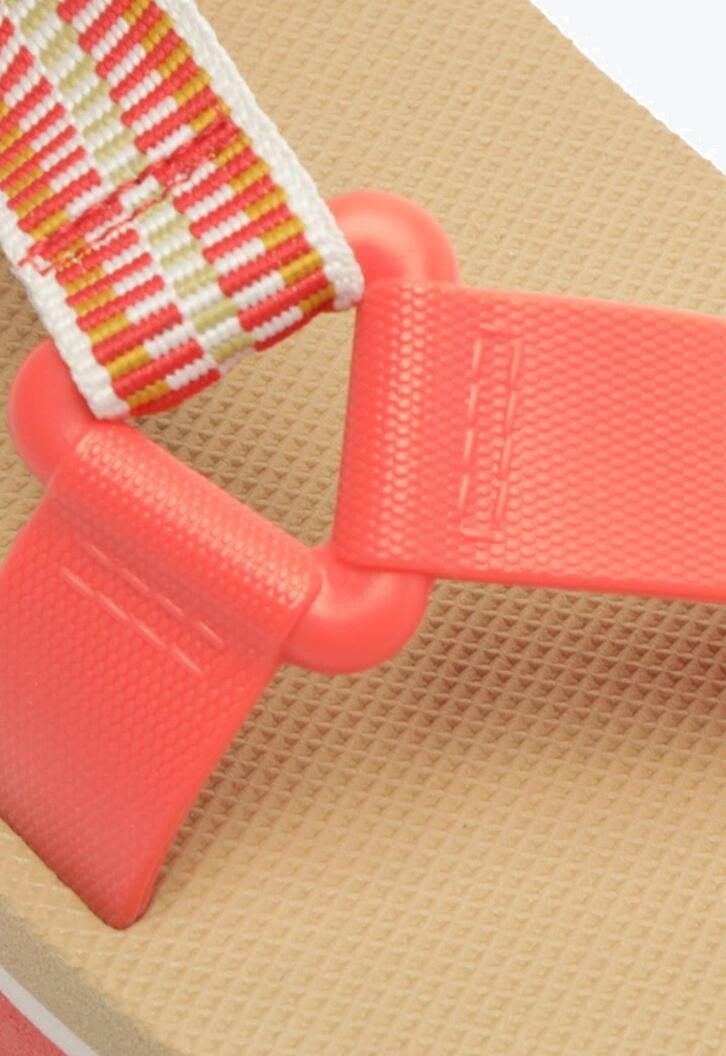 Sandália Papete Bicolor Bege e Laranja