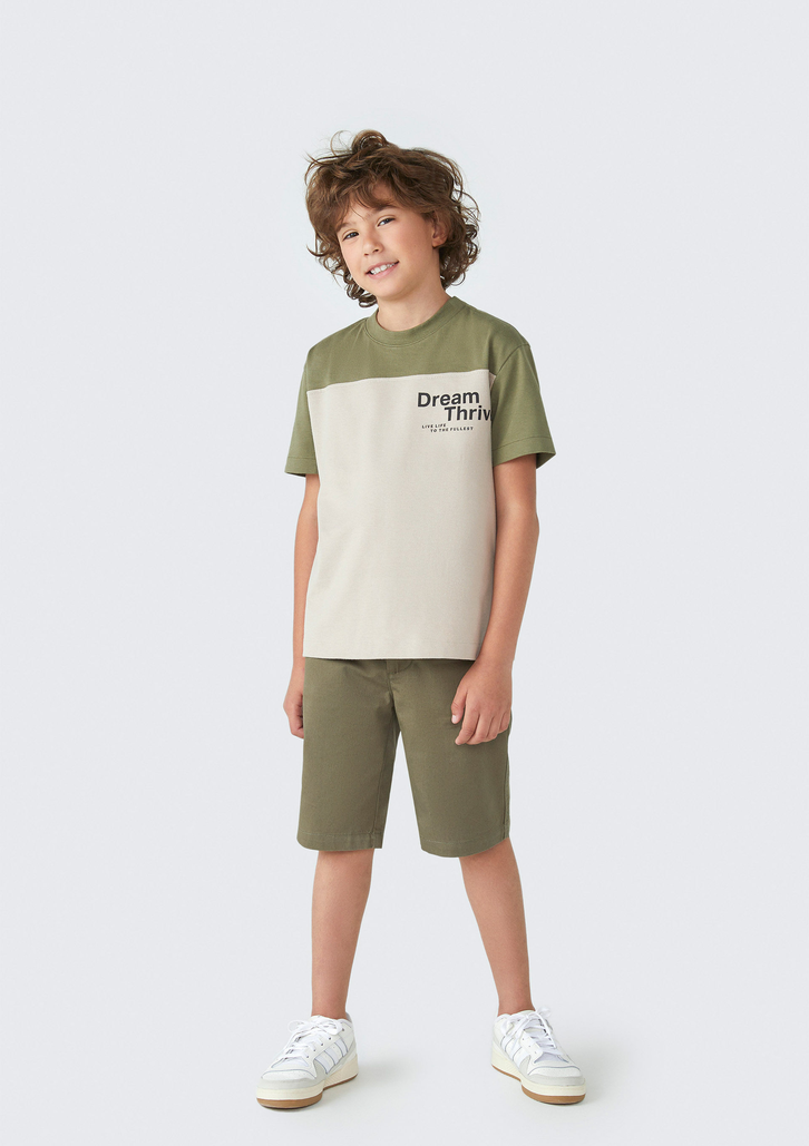 Bermuda Verde Hering kids Básica Infantil  Em Sarja