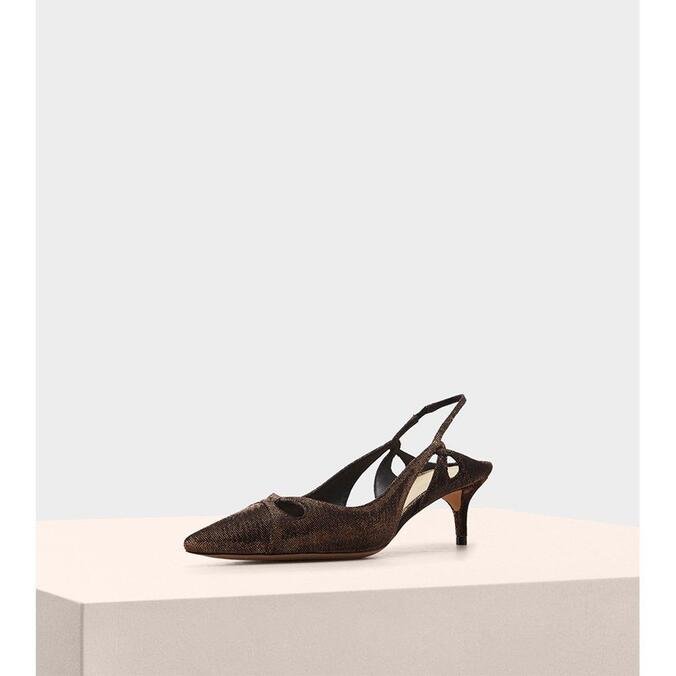 Nanny Kitten Heel 50 Lurex Luggage Black ZZ MALL