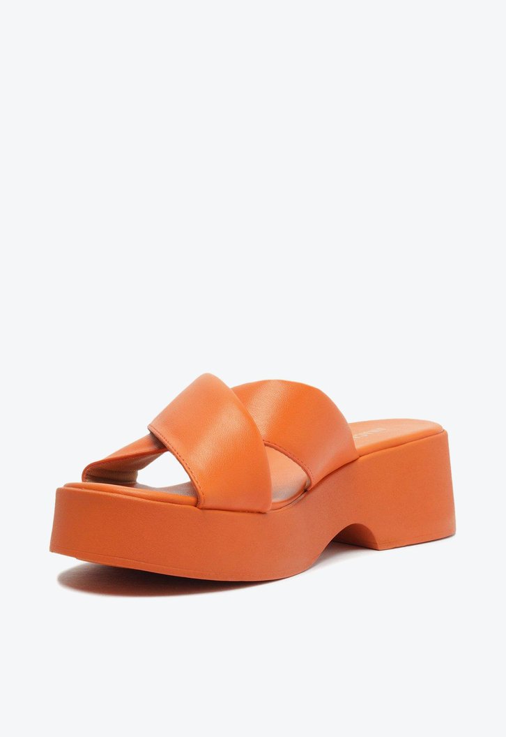 Sandália Flatform Laranja Anacapri Tiras Cruzadas