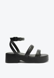 Sand lia Plataforma Preta Anacapri Duas Tiras ZZ MALL