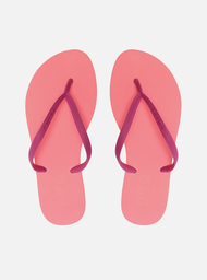 Chinelo de Dedo Rosa Tiras Roxas Essential Brizza