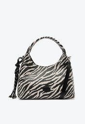 Bolsa Tiracolo Média Merlot Animal Print Zebra