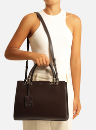 Bolsa Tote Marrom Couro Abraccio Grande