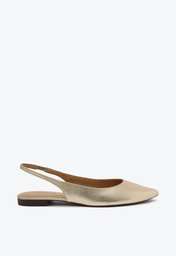 Sapatilha Dourada Anacapri Slingback Bico Fino