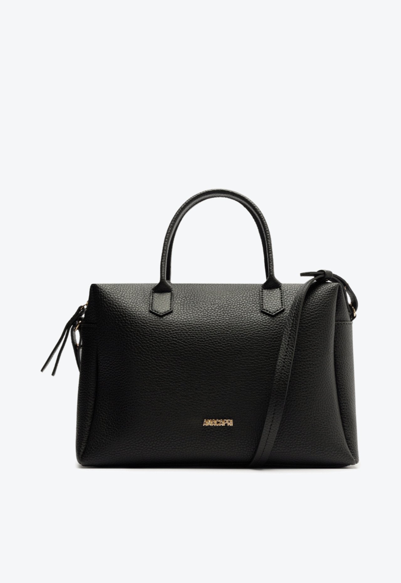 Bolsa Tote Média Arredondada Preta Bolsa Tote Média Arredondada Preta
