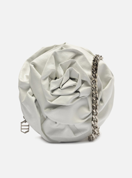 Bolsa Tiracolo Branca Arezzo Couro Pequena Flor
