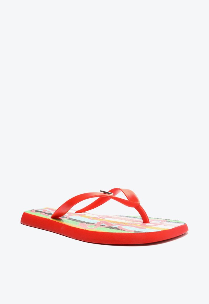 Kit Chinelo De Dedo Vermelho Listras E Bag Fruttare Arezzo