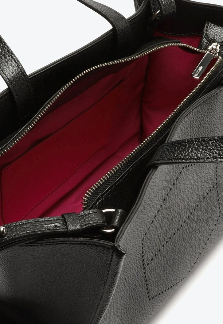 Bolsa Tote Preta Grande Logo Perfurado