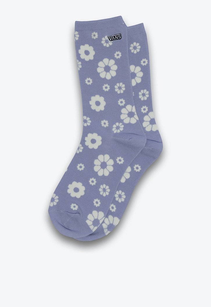 Meia Threefer 36/9 Floral Checkerboard Sweet Lavender