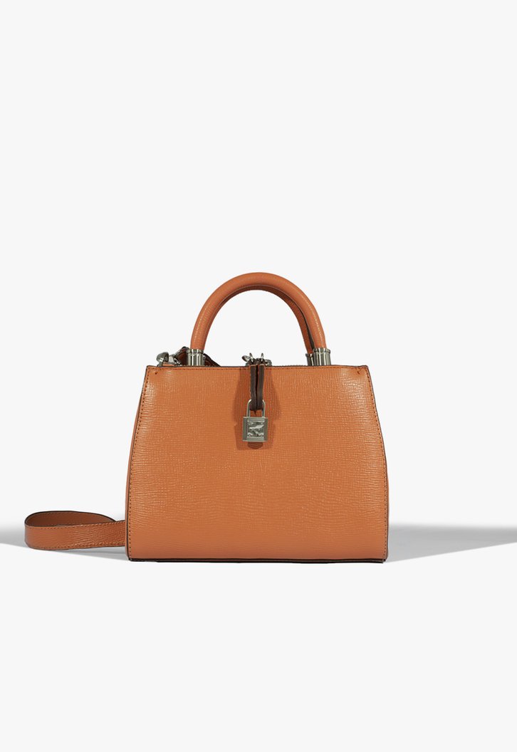 Bolsa Tote Média Couro Texturizado Marrom