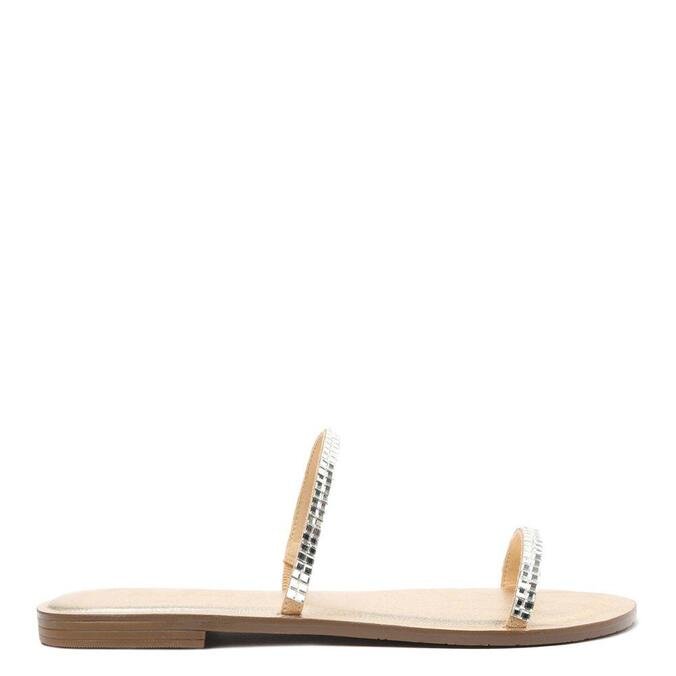 sandalia rasteira dourada arezzo