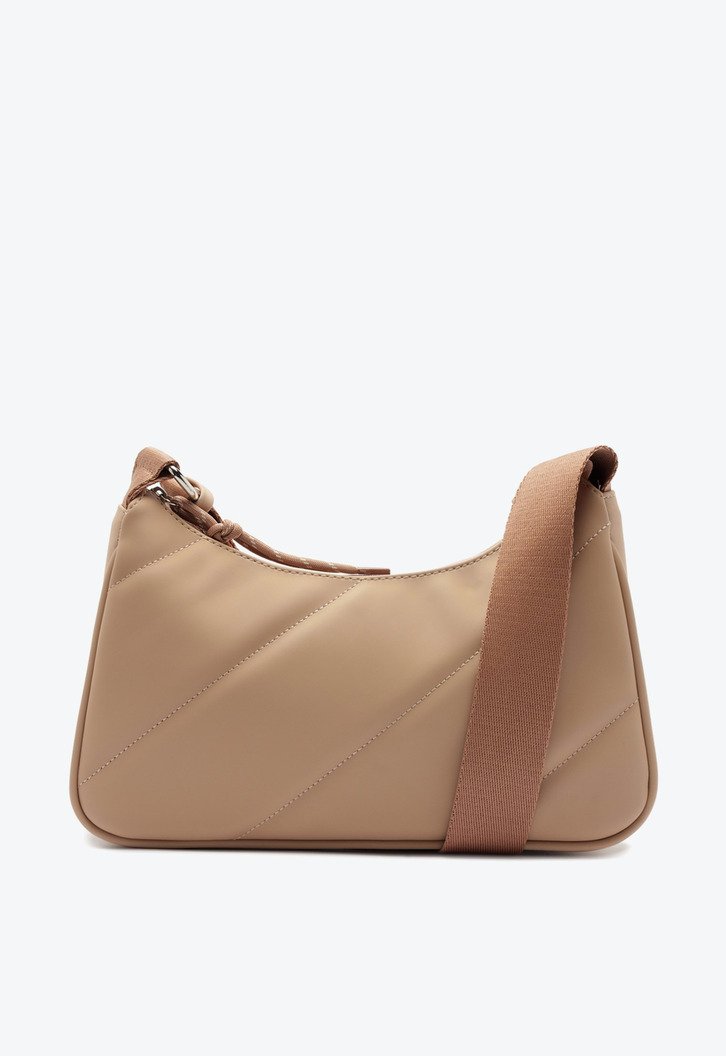 Bolsa Tiracolo Média Alça Gorgurão Bege