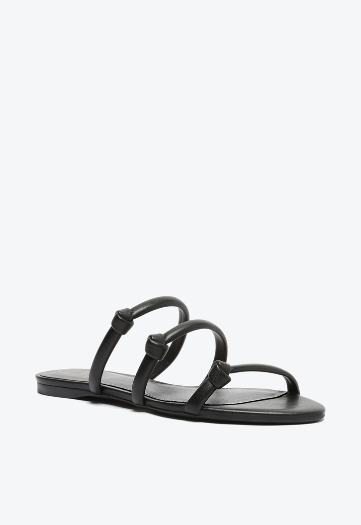 Rasteira Preto Arezzo Tiras Nó