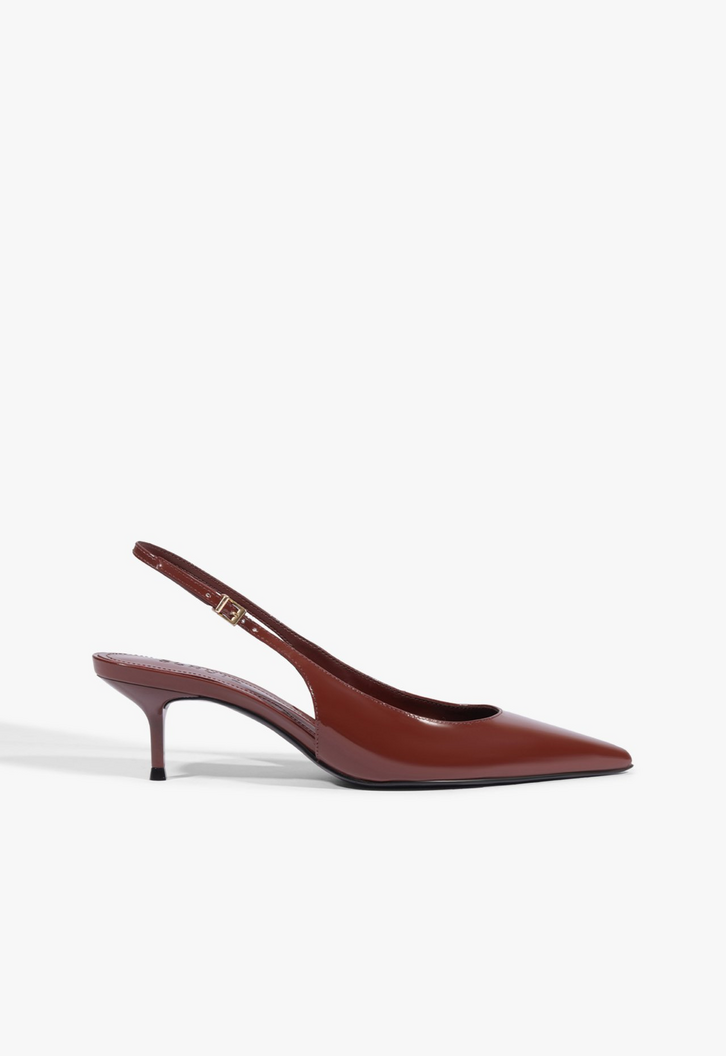 Scarpin Slingback Verniz Vinho