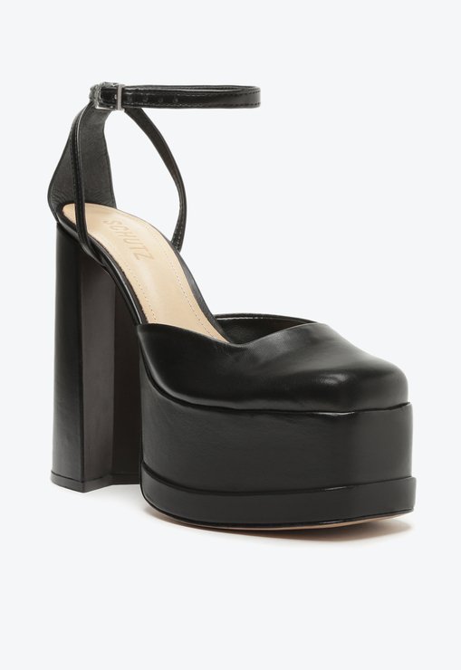 Sapato Scarpin Meia Pata Luan Couro Preto