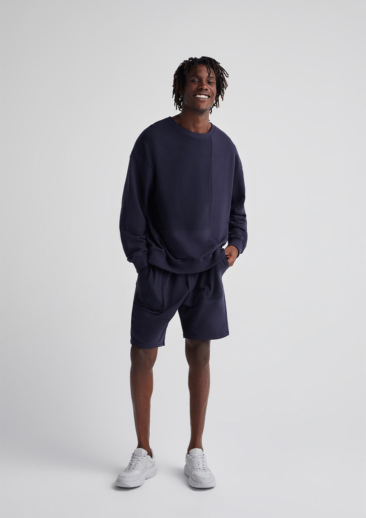Blusão Esportivo Azul Hering Masculino Em Moletom Oversized