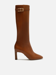 Bota salto fino marrom clearance