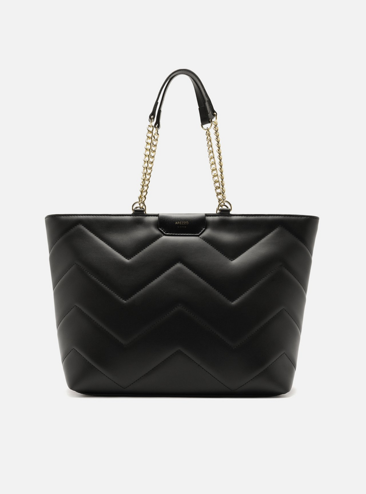Bolsa Shopping Preta Giorno Grande Matelassê