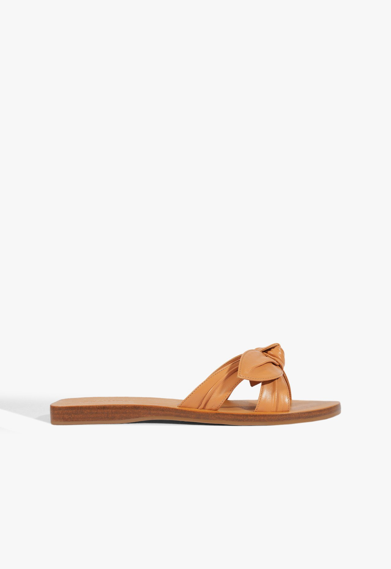 Sandália Rasteira Naomi Couro Nude | ZZ MALL