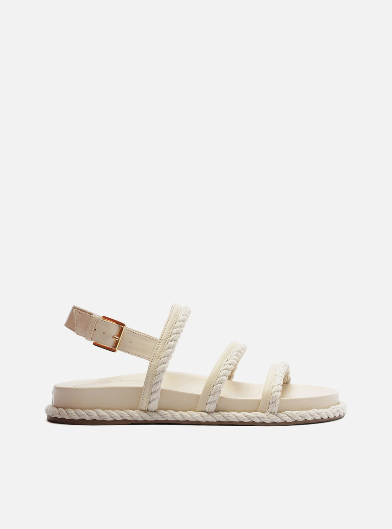 Sandália Papete Off-White Tiras Trançadas Sandália Papete Off-White Tiras Trançadas