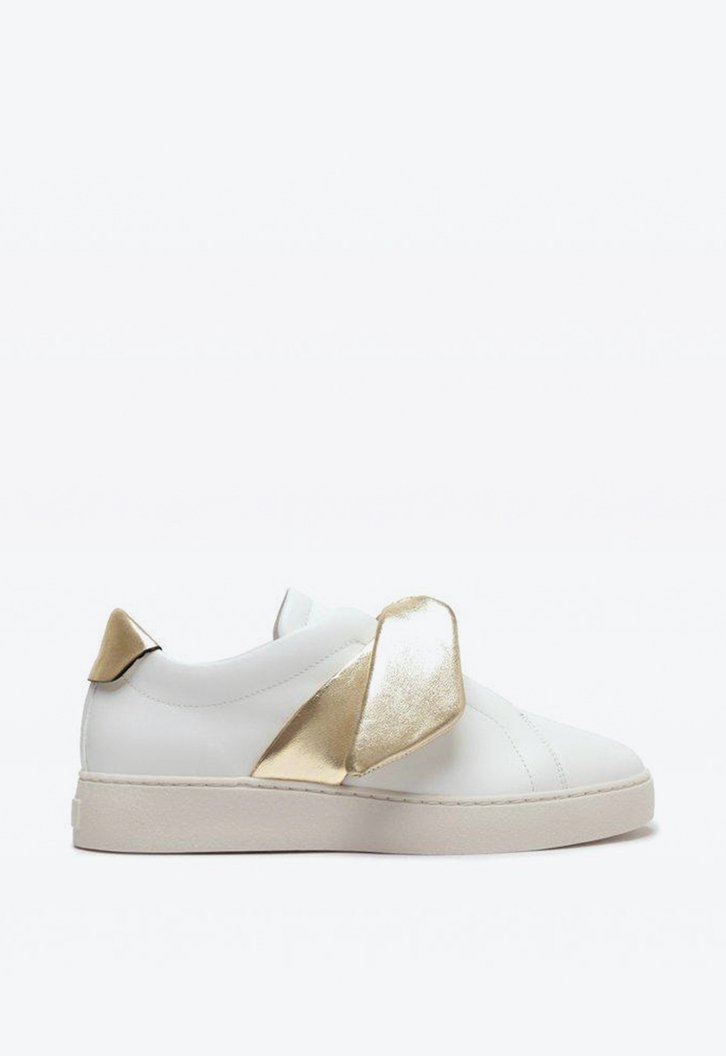 Asymmetric Clarita Sneaker Leather White/Golden