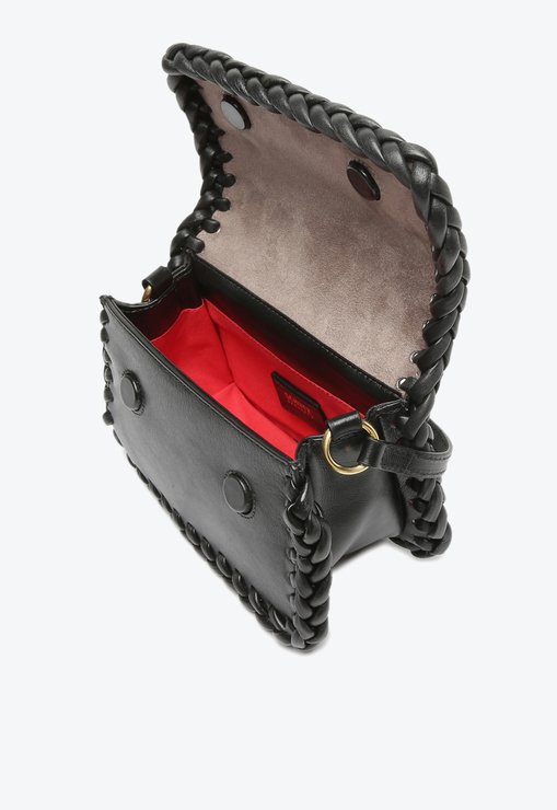 BOLSA TIRACOLO PRETA SCHUTZ PEQUENA ALISHA COURO