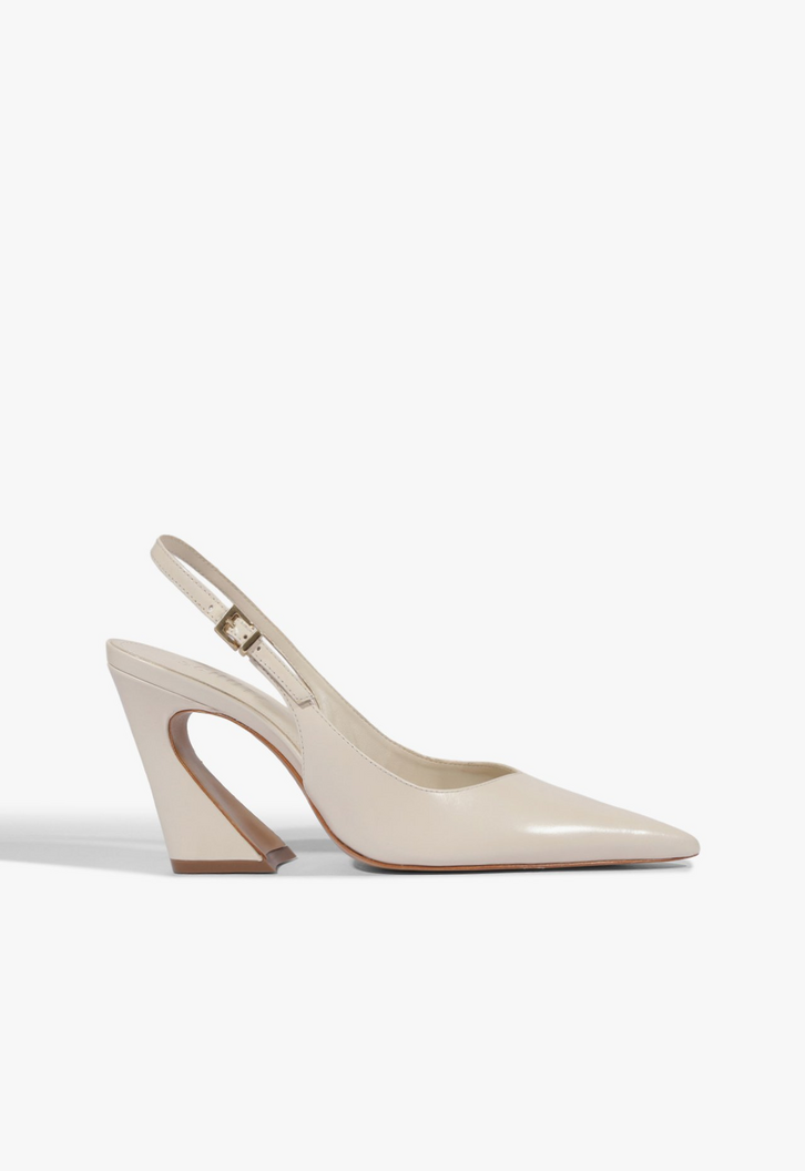 Scarpin Schutz Lexi Block Bico Fino Couro Branca