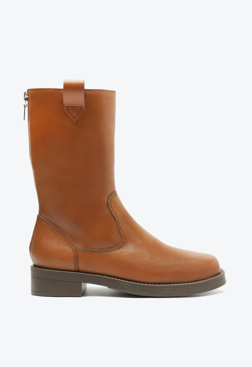 Bota Luccia Couro Marrom